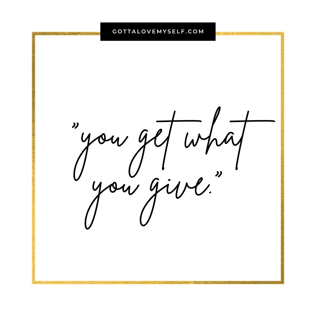 You get what you give, so make sure you are giving your best. 

Can we truly give our best when we neglect ourselves?

I personally know for a fact I can't.  I need nourishment, sleep, exercise, and self-care in order to give my best to the people I love.

Self-care is not selfish! Prioritize it and you'll see that many things will fall into place for you.

#mondaymotivation #gottalovemyself #goafterwhatyouwant #bossbabeonfire #strongwoman #lifegoals #lifecoach #atx #austinlife 

❤️ gottalovemyself.com